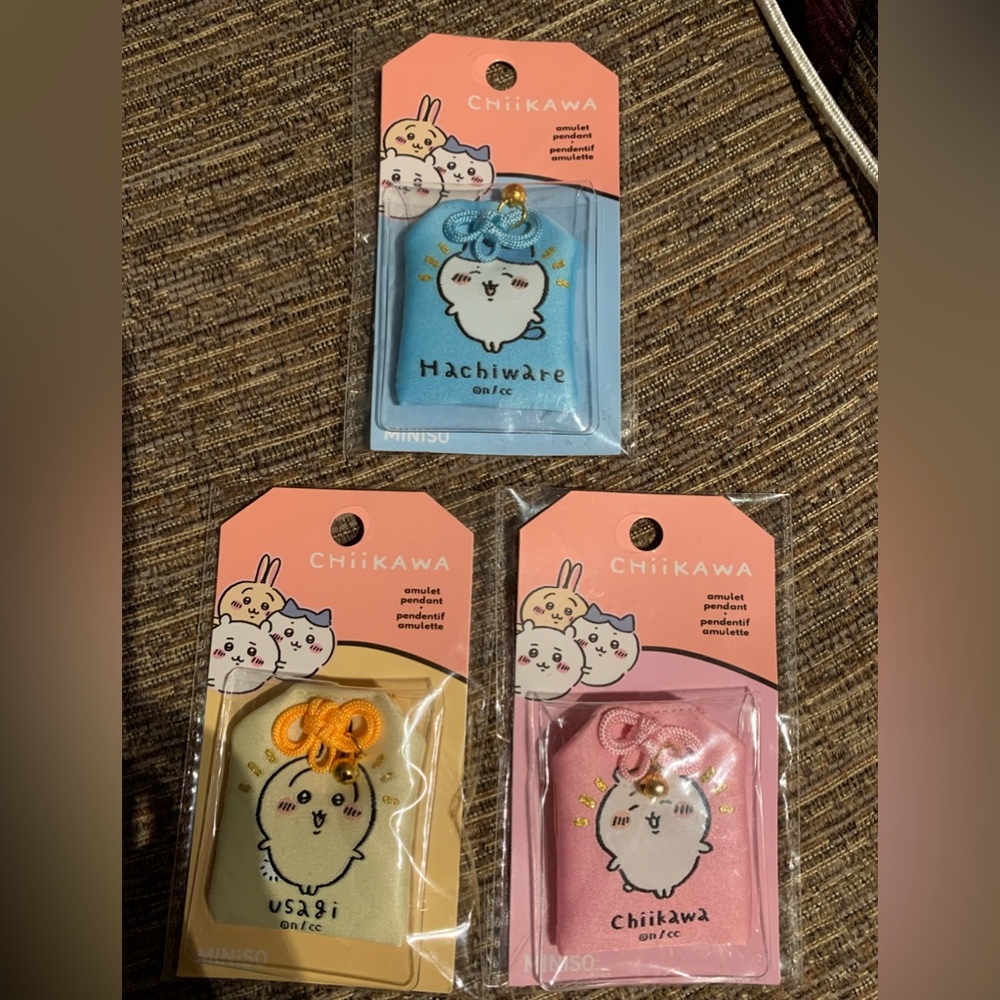 Chiikawa characters amulet pendant for good luck 💜💕